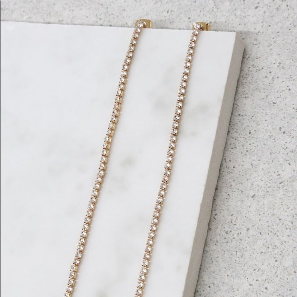 18k gold plated drop earrings with glass crystals